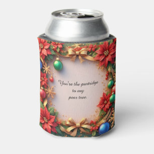 Porta-lata Moldura Festiva de Natal com Poinsettias