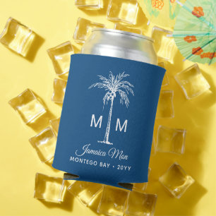 Porta-lata Monograma Árvore de Palma Tropical Personalizada