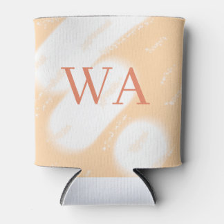 Porta-lata Monograma branco laranja pastel rosa retro negrito