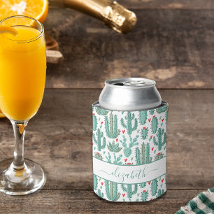 Porta-lata Monograma branco verde-cacto-branco