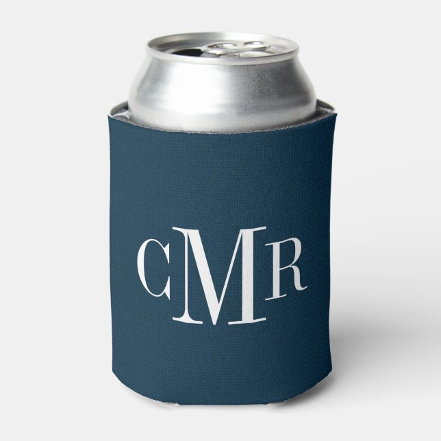 Porta-lata Monograma Clássico de Marinho Russo (Can Front)