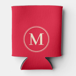 Porta-lata Monograma Cor Rosa Escolha Cerejeira Sólida