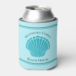 Porta-lata Monograma da Aqua Blue Seashell da Casa da Praia P