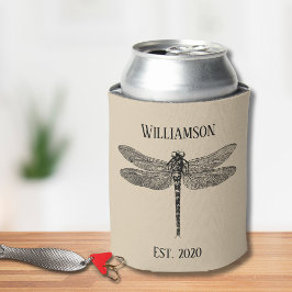 Porta-lata Monograma da Dragonfly Preta Vintage