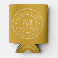 Monograma de casamento em ocre dourado de meados d