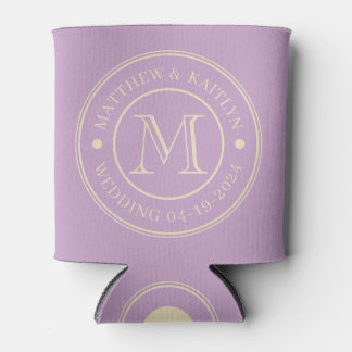 Porta-lata Monograma de Casamento Lilás de Meados do Século