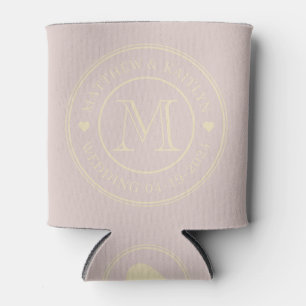Porta-lata Monograma de Coração de Casamento Lavanda de Meado