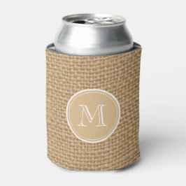 Porta-lata Monograma de Fundo Russo Burlap