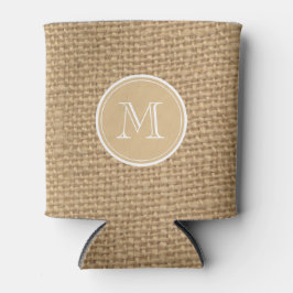 Porta-lata Monograma de Fundo Russo Burlap