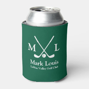 Porta-lata Monograma de Jogadores de Golfe Verde Personalizad