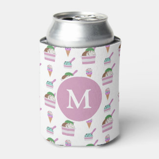 Porta-lata Monograma de padrão de verão de Sorvete bonito