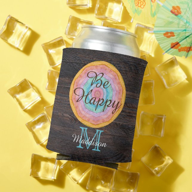 Porta-lata Monograma de Pedra de Madeira Russa do Pastel Sudo (Verão in situ)