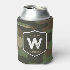 Porta-lata Monograma do Padrão do Exército Verde Camo Camufla