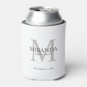 Porta-lata Monograma e nome da Bridesmaid Personalizada
