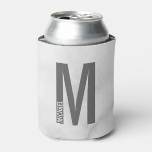 Porta-lata Monograma e Nome de Negrito Personalizado Moderno