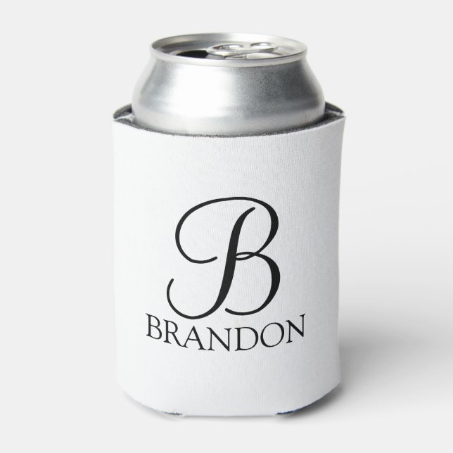 Porta-lata Monograma e Nome de Script Personalizado (Can Front)