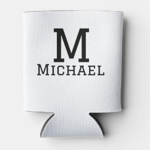 Porta-lata Monograma maiúsculo com nome clássico simples