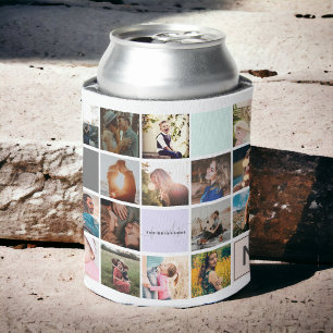 Porta-lata Monograma moderno da rede de colagem de 16 fotos d