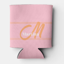 Porta-lata Monograma Moderno Rosa, Arrefecimento Inicial