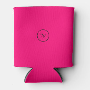 Porta-lata Monograma moderno tendência cor sólida rosa neon