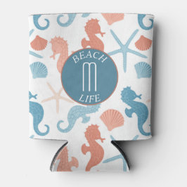 Porta-lata Monograma Náutico Azul-Coral