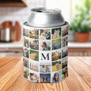 Porta-lata Monograma Personalizado de Colagem de Fotos