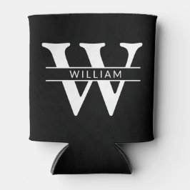 Porta-lata monograma personalizado inicial & nome simples