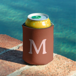 Porta-lata Monograma Personalizado Laranja Queimado