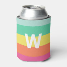 Monograma Rainbow Sherbet Color Block Personalizad