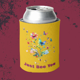 Porta-lata Monograma Simples de Aquarela com Abelhas na mosta