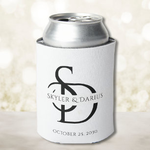 Porta-lata Monograma Simples De Casamento Personalizado Com N