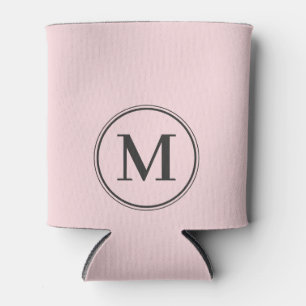 Porta-lata Monograma Sólido Rosa Sussurro e Cor Preta
