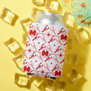 Porta-lata Monograma Vermelho Cinto e Lagosta Estação Náutica