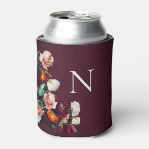 Porta-lata Monogramas Elegante Botânico Floral Moderno