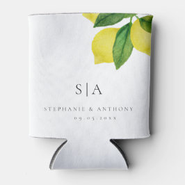 Porta-lata Monogramas Lemon Citrus Branch Greenery Casamento