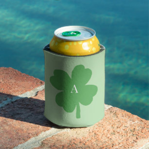 Porta-lata Monogramo Shamrock Irish Green Painting
