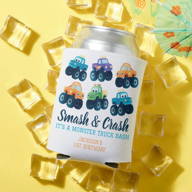 Porta-lata Monster Truck Smash e Crash Aniversário (Verão in situ)
