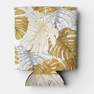 Porta-lata Monstera Leaves: Ouro Branco