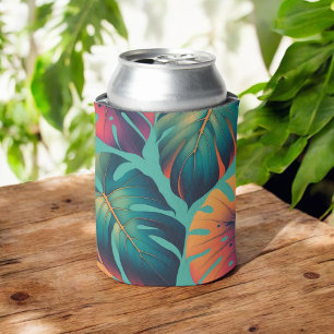 Porta-lata Monstera Tropical Bold Floral & Palm em Verde
