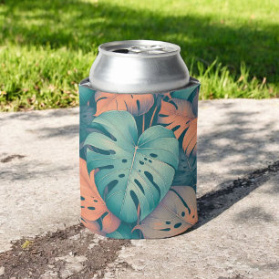 Porta-lata Monstera Tropical Bold Floral & Palm em Verde
