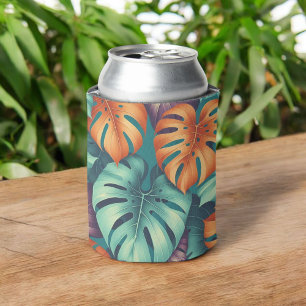 Porta-lata Monstera Tropical Bold Floral & Palm em Verde
