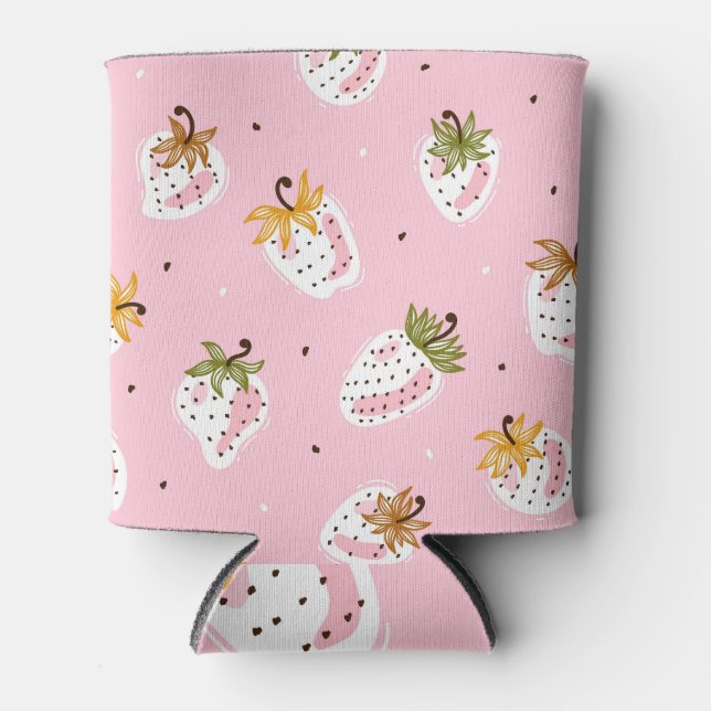 Porta-lata Morangos Cachorros Fruta de Estampagem Papel de pa (Frente)