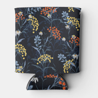 Porta-lata Morangos escuros do outono: padrão colorido.
