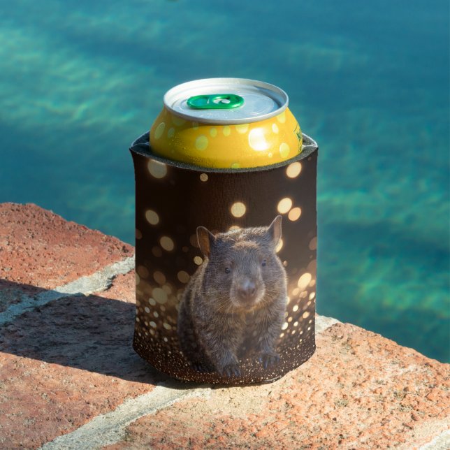 Porta-lata Morcego De Bebê Castanho Na Blisa Brown Bokeh, (Piscina in situ)