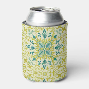 Porta-lata Morris Amarelo Turquesa Padrão de Videira e Flor