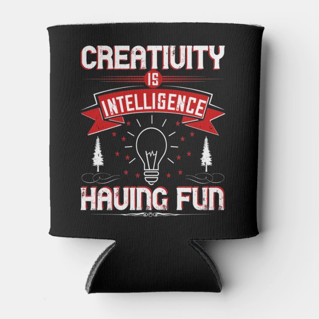 Porta-lata Motivation - Creativity Is Intelligence (Frente)