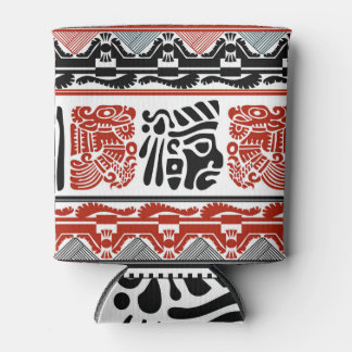 Porta-lata Motivos indianos, vermelho-preto, padrão perfeito.