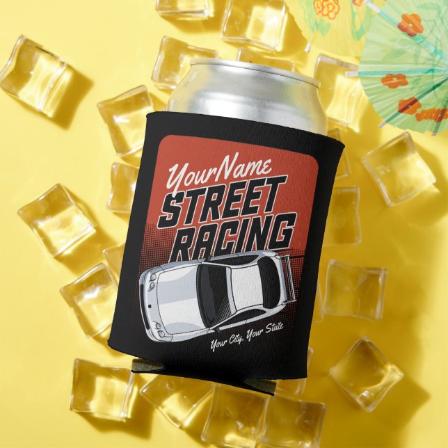 Porta-lata Motoesporte de corrida na rua personalizado (Verão in situ)