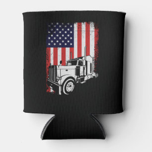 Porta-lata Motorista de caminhão americano Flag Trucker Gift