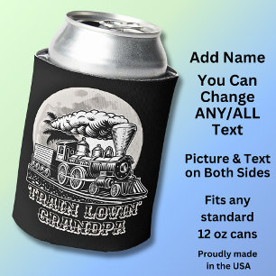 Porta-lata Mudar Texto Vintage Steam Train Loving Avô